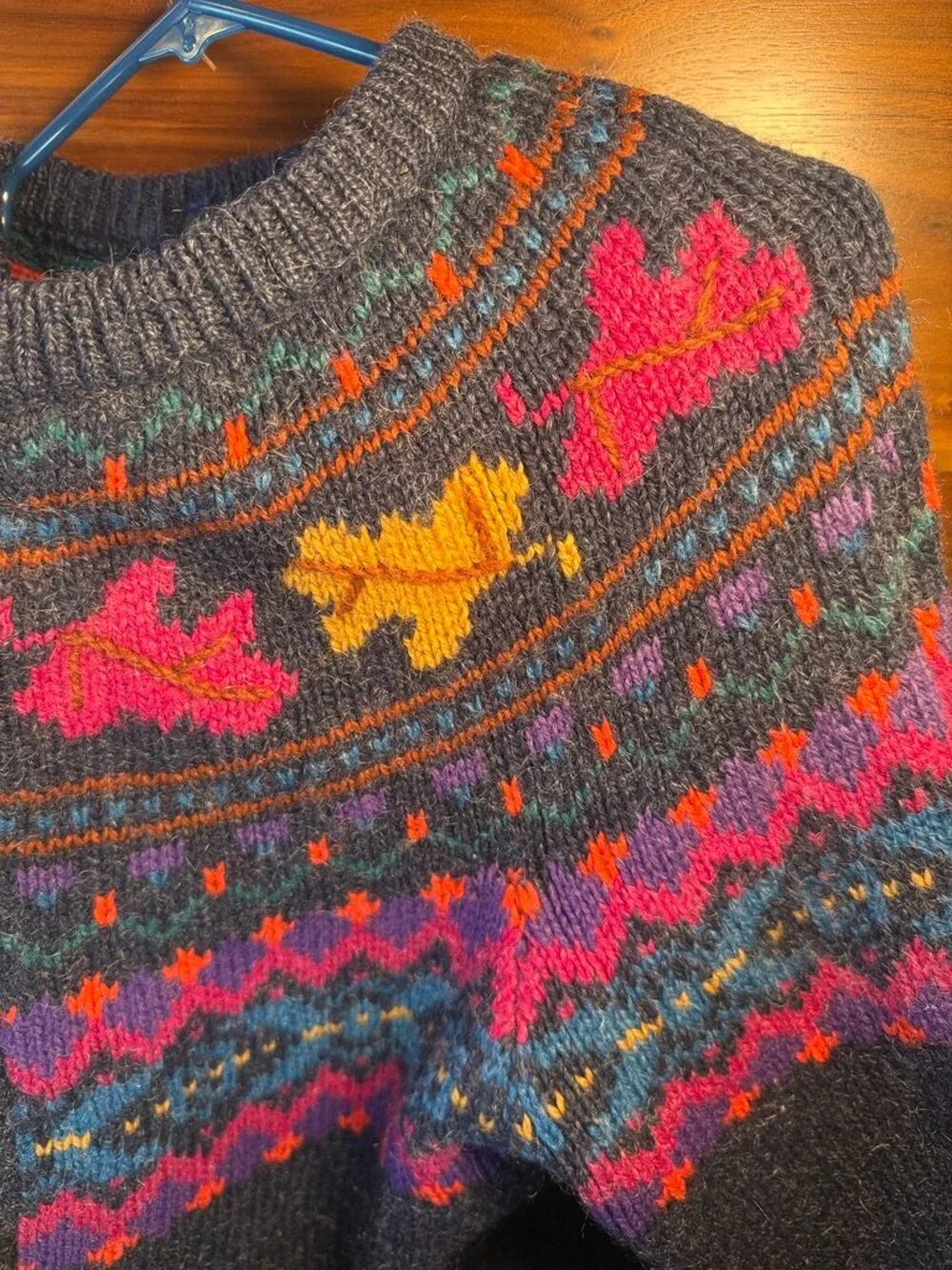 Vintage Woolrich Colorful Leaves Button Sweater - Picture 9 of 10